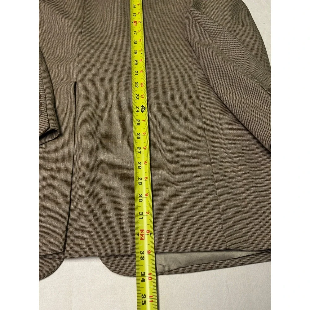Vintage Brooks Brothers Mens Blazer Jacket Tan Plaid Coat 44 LG Union Made‎ USA
